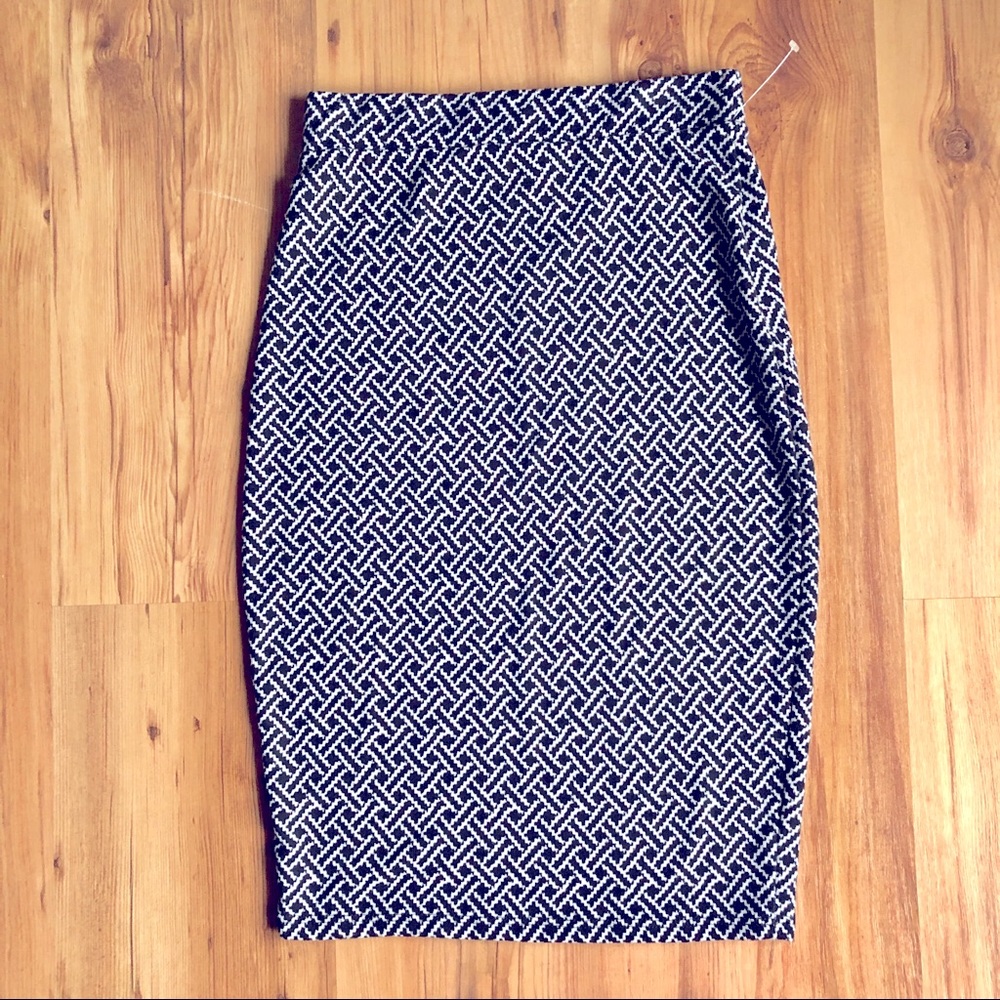 NEW PACSUN LA HEARTS Printed Geometric Pencil Skirt Black Small Women’s